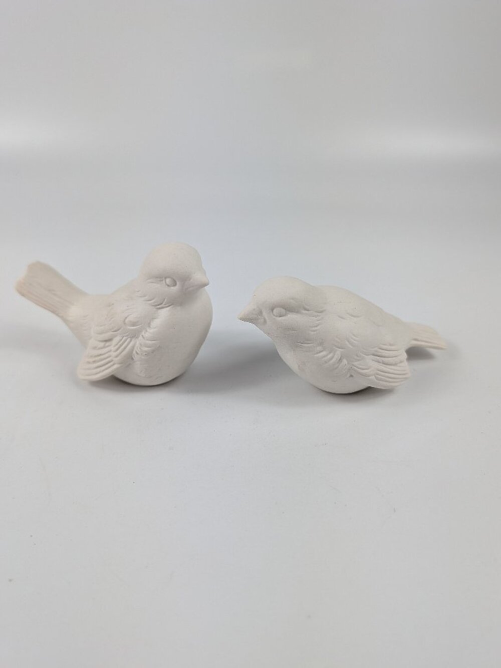Vintage Goebel White Bisque Bird Figurines Pair Germany CV73 & CV75 Collectible